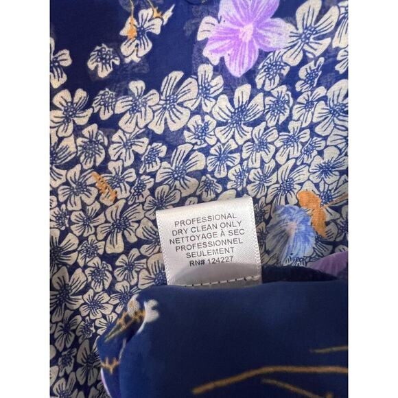 MISA Los Angeles Size SM Dress Blue With Floral Print Ruffles - Picture 3 of 6